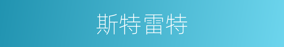 斯特雷特的同义词