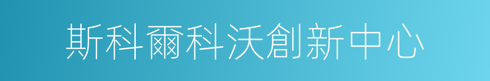 斯科爾科沃創新中心的同義詞