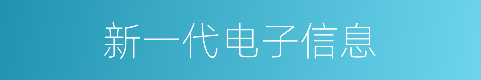 新一代电子信息的同义词