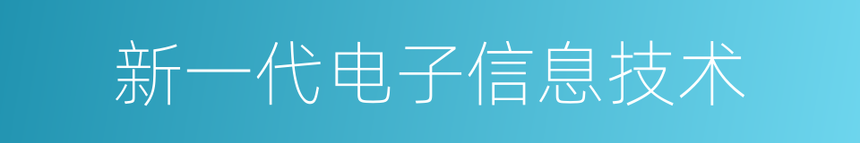 新一代电子信息技术的同义词