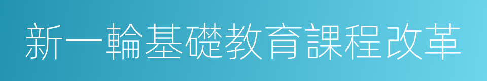 新一輪基礎教育課程改革的同義詞