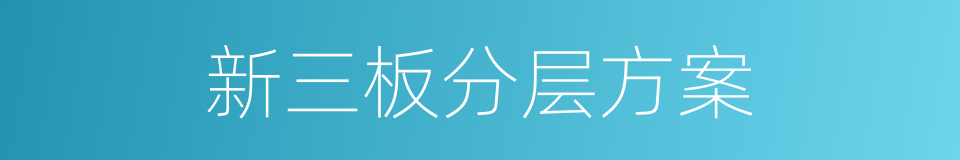 新三板分层方案的同义词