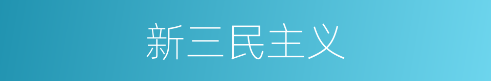 新三民主义的同义词