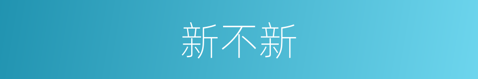 新不新的同义词