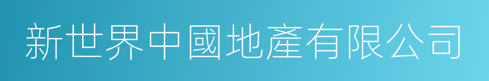 新世界中國地產有限公司的同義詞