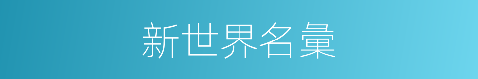 新世界名彙的同義詞