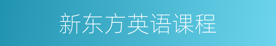新东方英语课程的同义词