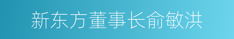 新东方董事长俞敏洪的同义词