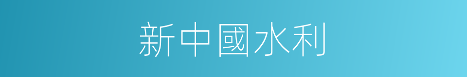 新中國水利的同義詞