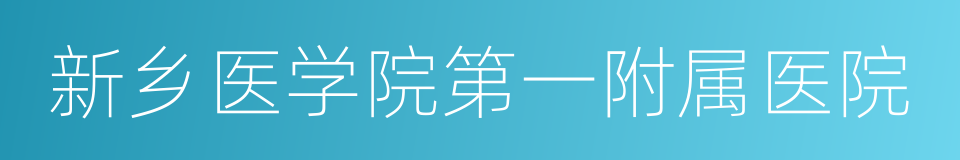 新乡医学院第一附属医院的同义词