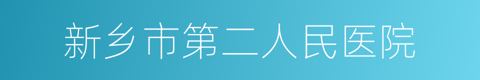 新乡市第二人民医院的同义词