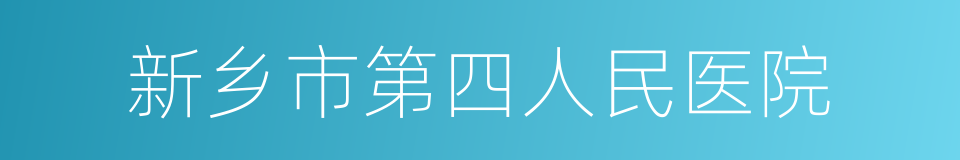 新乡市第四人民医院的同义词