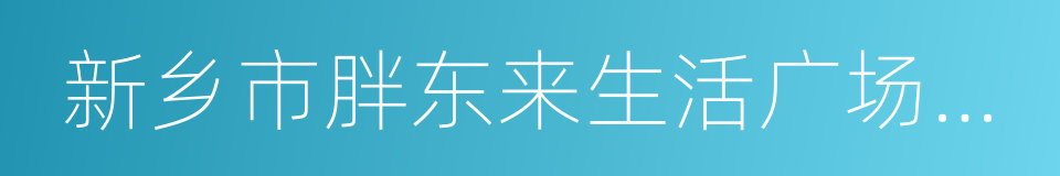 新乡市胖东来生活广场有限公司的同义词