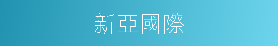 新亞國際的同義詞