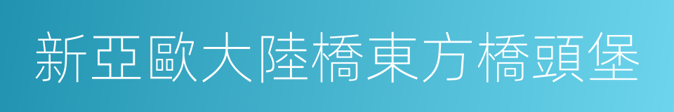 新亞歐大陸橋東方橋頭堡的同義詞