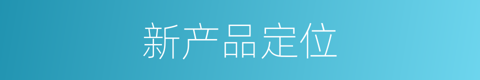 新产品定位的同义词