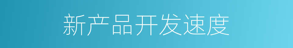 新产品开发速度的同义词