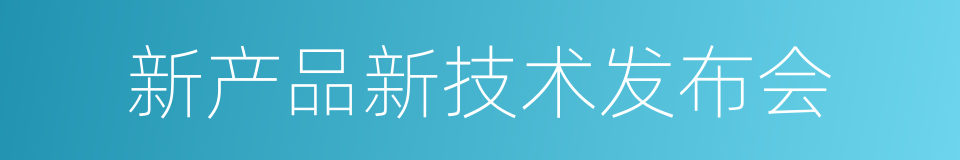 新产品新技术发布会的同义词