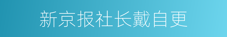 新京报社长戴自更的同义词