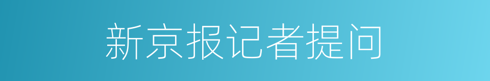 新京报记者提问的同义词