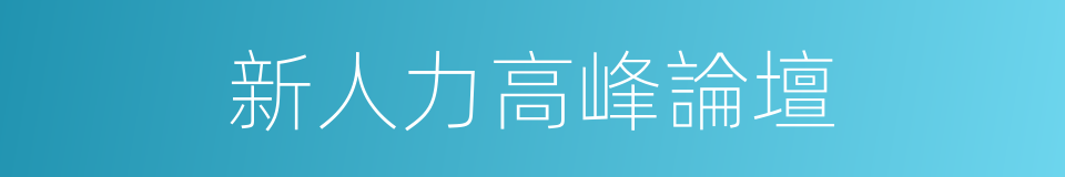 新人力高峰論壇的同義詞