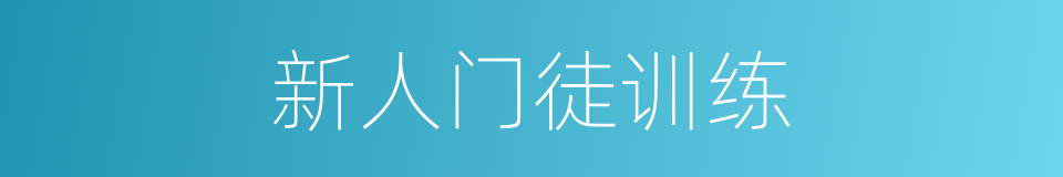 新人门徒训练的同义词