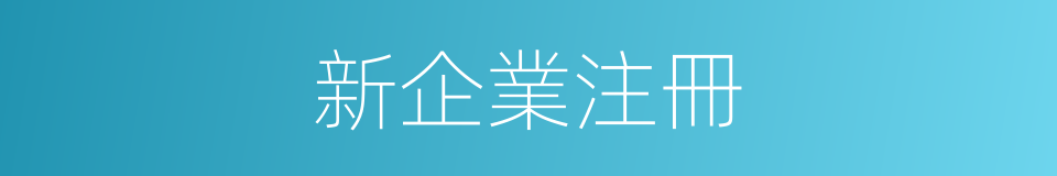 新企業注冊的同義詞