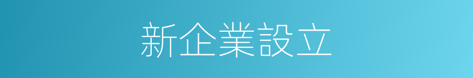 新企業設立的同義詞