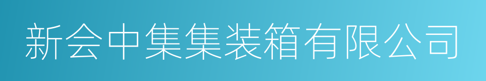 新会中集集装箱有限公司的同义词