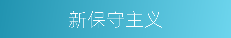 新保守主义的同义词