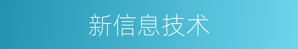 新信息技术的同义词