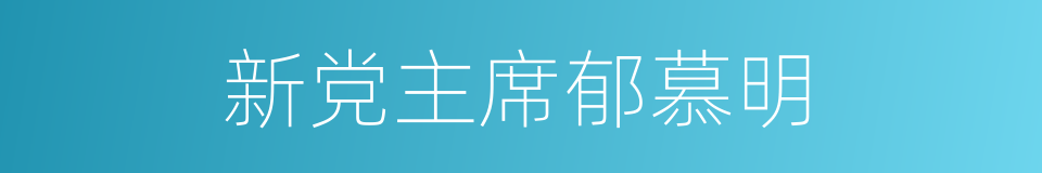 新党主席郁慕明的同义词