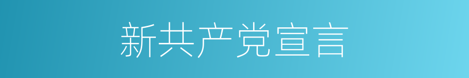 新共产党宣言的同义词