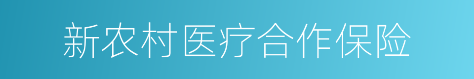 新农村医疗合作保险的同义词