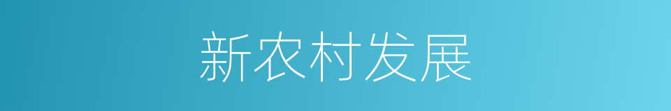 新农村发展的同义词