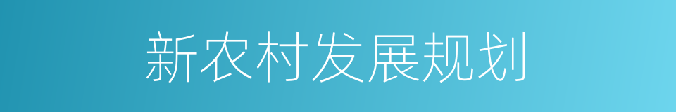 新农村发展规划的同义词