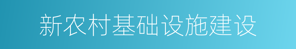 新农村基础设施建设的同义词