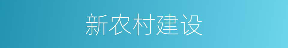 新农村建设的同义词