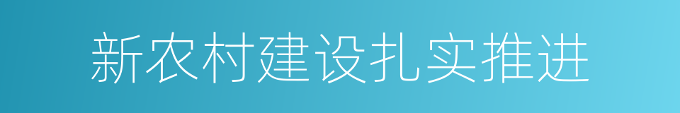 新农村建设扎实推进的同义词