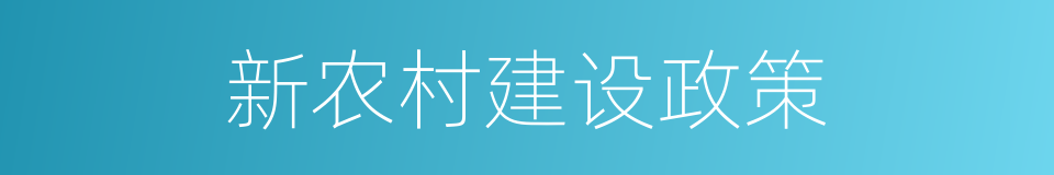 新农村建设政策的同义词