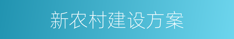 新农村建设方案的同义词