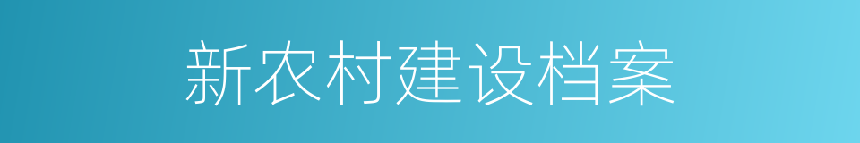 新农村建设档案的同义词