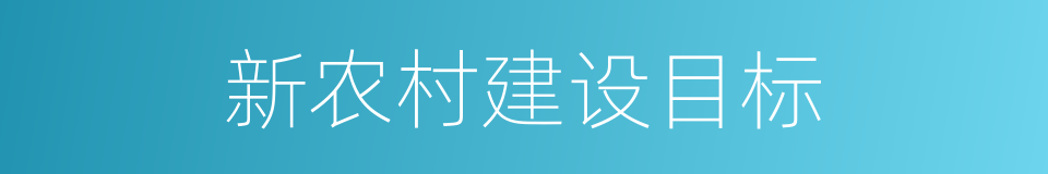新农村建设目标的同义词