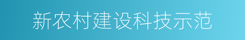 新农村建设科技示范的同义词