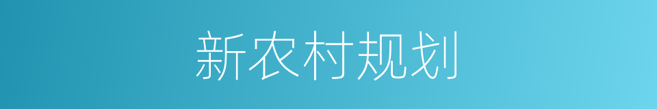 新农村规划的同义词