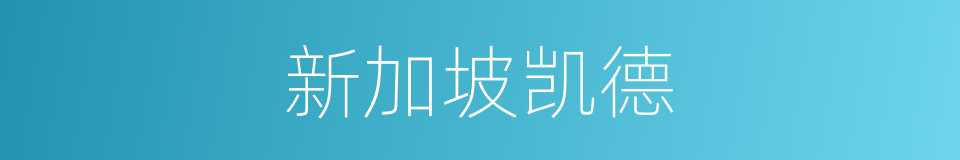 新加坡凯德的同义词