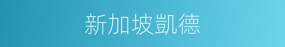新加坡凱德的同義詞