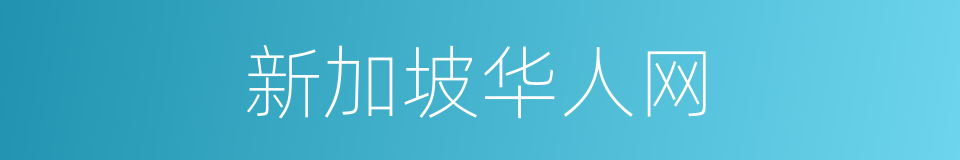 新加坡华人网的同义词