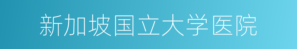 新加坡国立大学医院的同义词