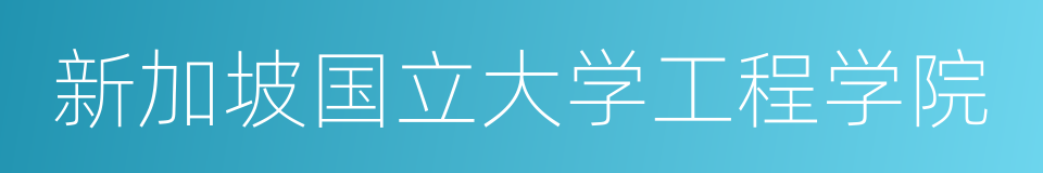 新加坡国立大学工程学院的同义词